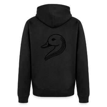 Tête de silhouette de cygne de canard minimaliste - Veste à capuche bio Premium Unisexe - noir - Dos - Nico (187cm)