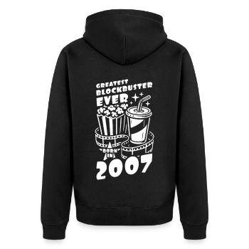 Né en 2007 - Le plus grand blockbuster de tous les temps - Veste à capuche bio Premium Unisexe - noir - Dos - Nico (187cm)
