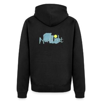 Northern Lights 20 - Unisex Premium Organic Zip Hoodie - black - Back - Nico (187cm)