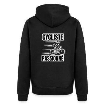 cycliste passionné - Veste à capuche bio Premium Unisexe - noir - Dos - Nico (187cm)