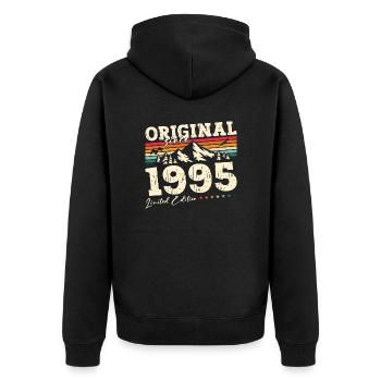 30ème Anniversaire Original 1995 Millésime 1995 - Veste à capuche bio Premium Unisexe - noir - Dos - Nico (187cm)