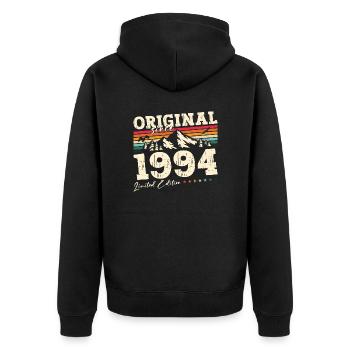 30e anniversaire Original juin 1994 Né en 1994 - Veste à capuche bio Premium Unisexe - noir - Dos - Nico (187cm)