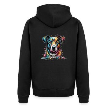 Painting Dog - Unisex Premium Bio Zip Hoodie - Schwarz - Hinten - Nico (187cm)