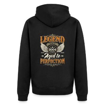 Légende Depuis 2004 Vintage Vintage Anniversaire - Veste à capuche bio Premium Unisexe - noir - Dos - Nico (187cm)