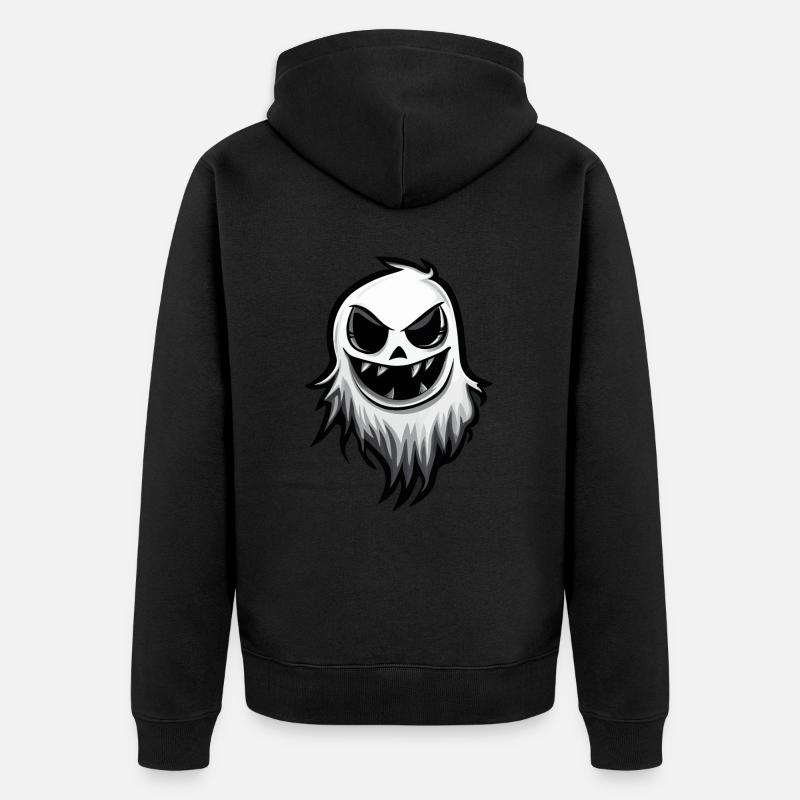 Geist Halloween Comic - Unisex Premium Bio Zip Hoodie - Schwarz