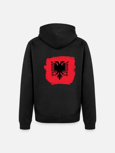 Albanien Vintage albanska flaggan - Ekologisk premiumluvjack unisex - svart