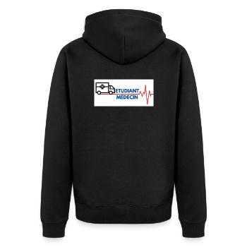 etudiant médecin - Veste à capuche bio Premium Unisexe - noir - Dos - Nico (187cm)