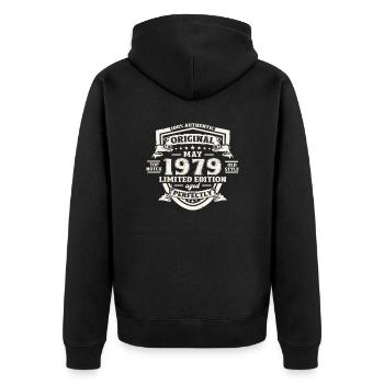 Original Mai 1979 Millésime 1979 Anniversaire 1979 - Veste à capuche bio Premium Unisexe - noir - Dos - Nico (187cm)