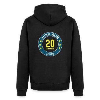 Maler Jubiläum 20 Jahre 20 jähriges Jubi Malerei - Unisex Premium Bio Zip Hoodie - Schwarz - Hinten - Nico (187cm)