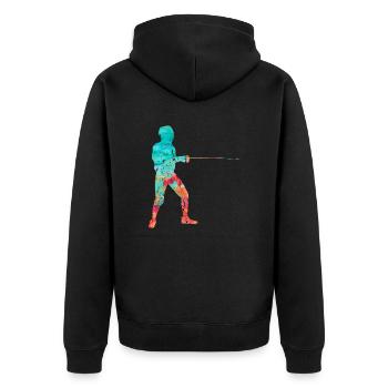 Escrime et escrime PopArt - Veste à capuche bio Premium Unisexe - noir - Dos - Nico (187cm)