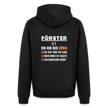 Cadeau de forestier - je suis le roi - Veste à capuche bio Premium Unisexe - noir - Dos - Nico (187cm)