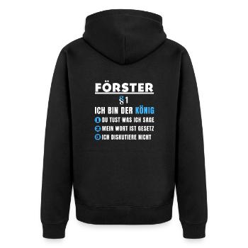 Cadeau de forestier - je suis le roi - Veste à capuche bio Premium Unisexe - noir - Dos - Nico (187cm)