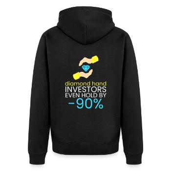 Diamond hands never sell - Unisex Premium Organic Zip Hoodie - black - Back - Nico (187cm)
