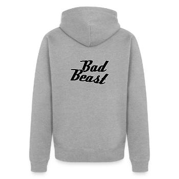 Bad beast - Unisex Premium Organic Zip Hoodie - heather grey - Back - Nico (187cm)