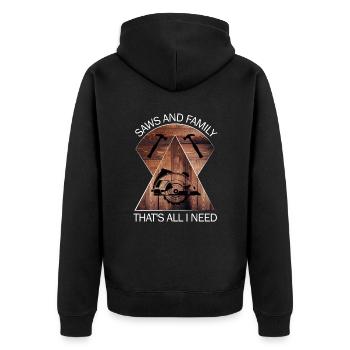 Carpenter, carpenter, carpenter, carpenter, craftsman, wood - Unisex Premium Organic Zip Hoodie - black - Back - Nico (187cm)