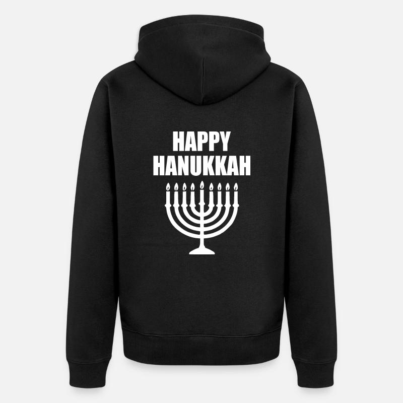 HAPPY HANUKKAH - Veste à capuche bio Premium Unisexe - noir