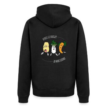 Après le boulot, en mode légume - Veste à capuche bio Premium Unisexe - noir - Dos - Nico (187cm)