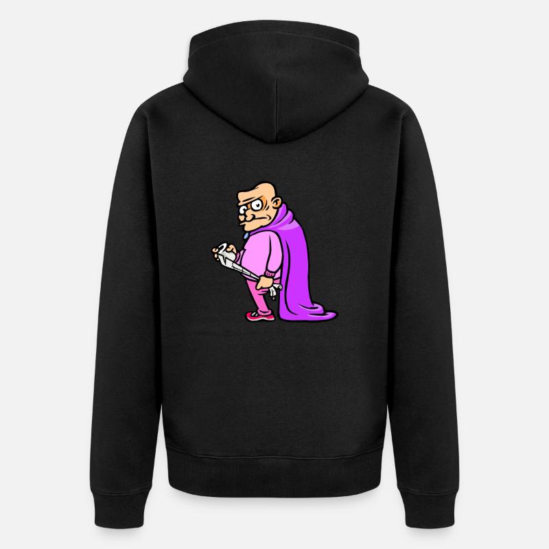 Motif de diarrhée "Souverain" - Veste à capuche bio Premium Unisexe - noir