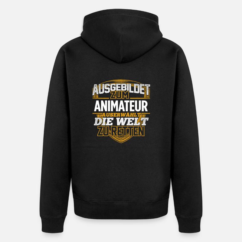 ANIMATEUR - Der Auserwählte - Unisex Premium Bio Zip Hoodie - Schwarz