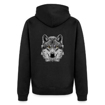 wolf2 1 - Veste à capuche bio Premium Unisexe - noir - Dos - Nico (187cm)