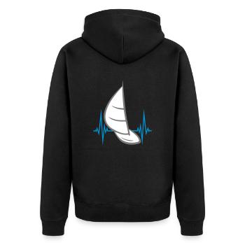 pouls fréquence cardiaque battre mer vagues bateau voile s - Veste à capuche bio Premium Unisexe - noir - Dos - Nico (187cm)