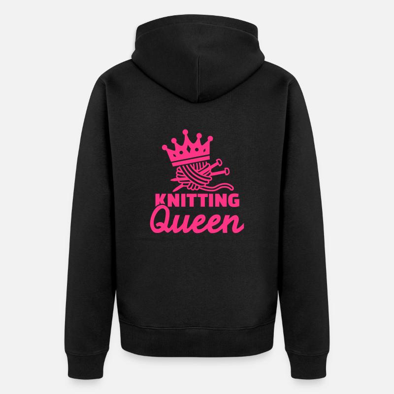 Knitting Queen - Veste à capuche bio Premium Unisexe - noir