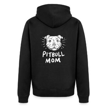 Pitbulls Mom Hunde Mutter Frauchen Lustig Hund - Unisex Premium Bio Zip Hoodie - Schwarz - Hinten - Nico (187cm)