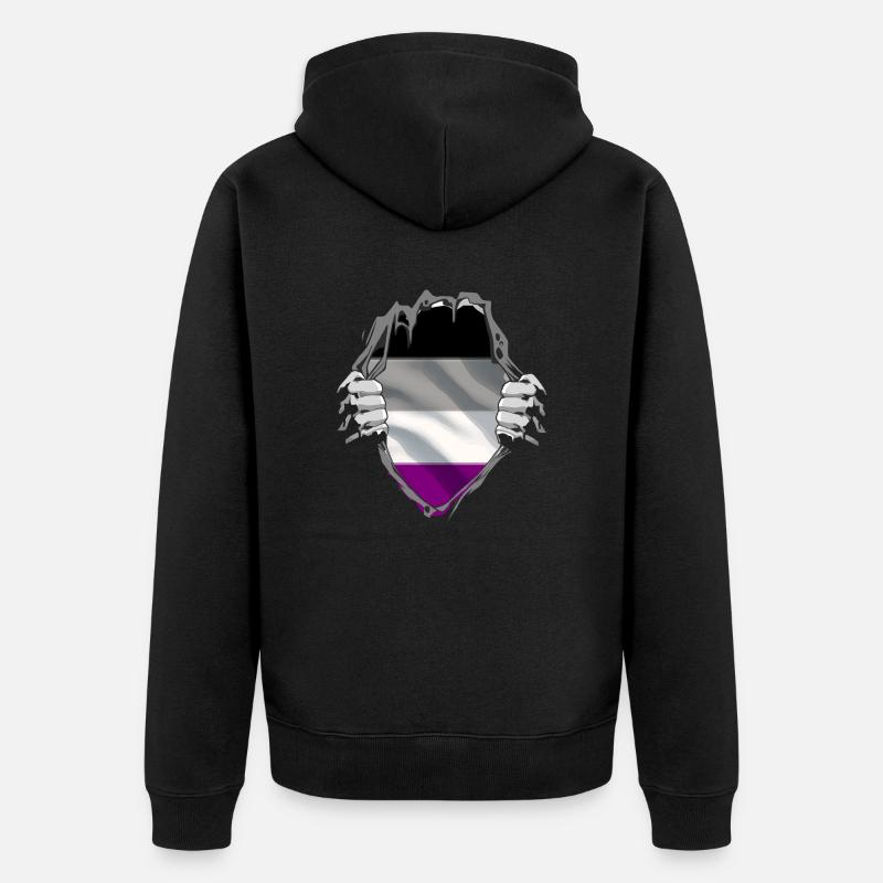 ASEXUAL - Drapeau de fierté - Veste à capuche bio Premium Unisexe - noir