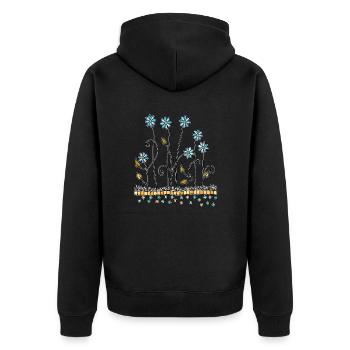 Fleurs - Veste à capuche bio Premium Unisexe - noir - Dos - Nico (187cm)