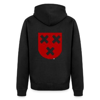 BREDA - Unisex Premium Bio Zip Hoodie - Schwarz - Hinten - Nico (187cm)