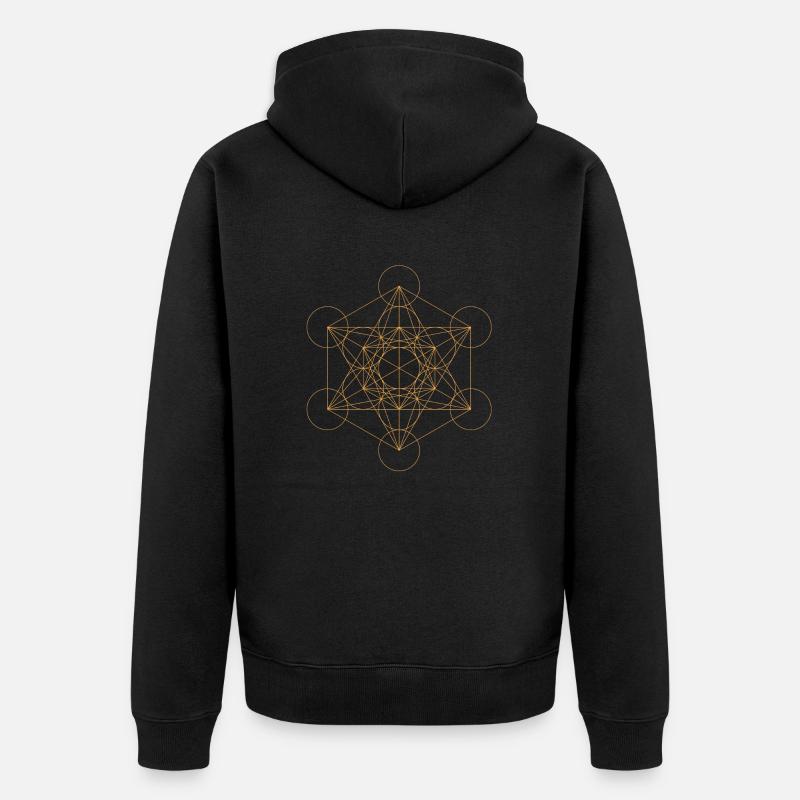 Metatrons Cube Or - Veste à capuche bio Premium Unisexe - noir