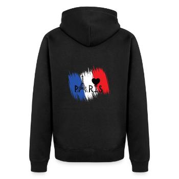 I love Paris - Veste à capuche bio Premium Unisexe - noir - Dos - Nico (187cm)