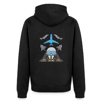 Avion de chasse pilote à réaction - Veste à capuche bio Premium Unisexe - noir - Dos - Nico (187cm)