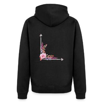 Fleurs - Veste à capuche bio Premium Unisexe - noir - Dos - Nico (187cm)