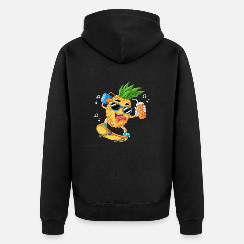 Skateboard ananas - Veste à capuche bio Premium Unisexe - noir