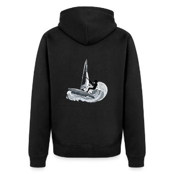 Planche à voile - Veste à capuche bio Premium Unisexe - noir - Dos - Nico (187cm)