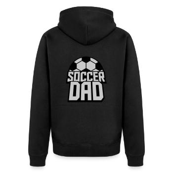 Sport Logo Soccer Dad - Unisex Premium Bio Zip Hoodie - Schwarz - Hinten - Nico (187cm)