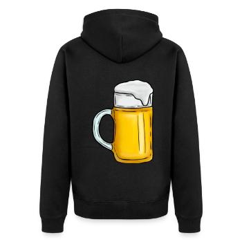 Beer mug - Unisex Premium Organic Zip Hoodie - black - Back - Nico (187cm)