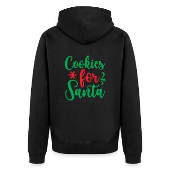 Kekse für den Weihnachtsmann - Weihnachtshumor - Unisex Premium Bio Zip Hoodie - Schwarz - Hinten - Nico (187cm)