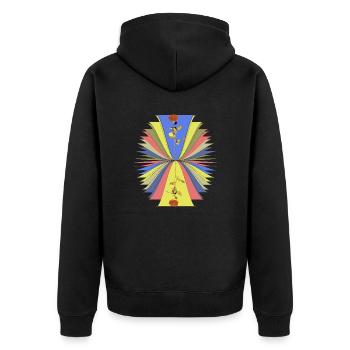 Rose design artistic motif i harmonious - Unisex Premium Organic Zip Hoodie - black - Back - Nico (187cm)
