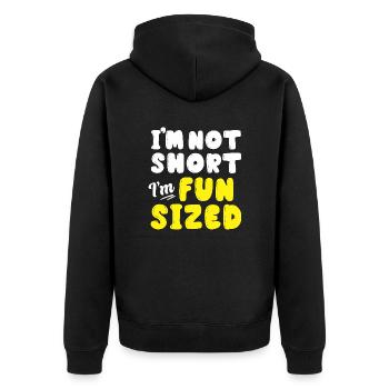 I'm not small, I'm funny tall - Unisex Premium Organic Zip Hoodie - black - Back - Nico (187cm)