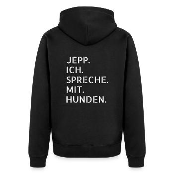 bachhund geschenkidee terrier dogge geek - Unisex Premium Bio Zip Hoodie - Schwarz - Hinten - Nico (187cm)