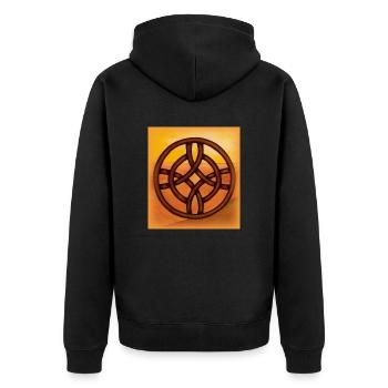 celtic cross - Unisex Premium Organic Zip Hoodie - black - Back - Nico (187cm)