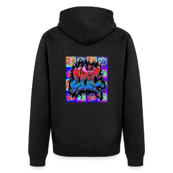 Graffiti Epic pattern 2 - Unisex Premium Organic Zip Hoodie - black - Back - Nico (187cm)