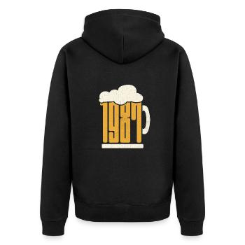 36. Geburtstag Biertrinker 36 Jahre Jahrgang 1987 - Unisex Premium Bio Zip Hoodie - Schwarz - Hinten - Nico (187cm)