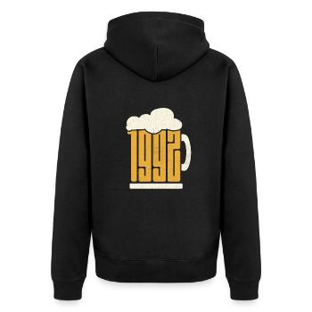 31. Geburtstag Biertrinker 31 Jahre Jahrgang 1992 - Unisex Premium Bio Zip Hoodie - Schwarz - Hinten - Nico (187cm)