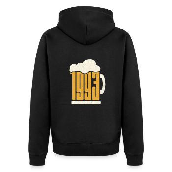 30. Geburtstag Biertrinker 30 Jahre Jahrgang 1993 - Unisex Premium Bio Zip Hoodie - Schwarz - Hinten - Nico (187cm)