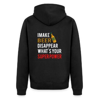 Bière Vin Whisky Schnaps Alcool - Veste à capuche bio Premium Unisexe - noir - Dos - Nico (187cm)