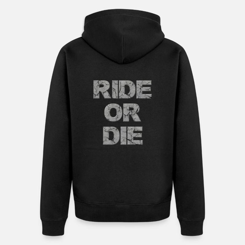 Ride Or Die Cracked Style - Veste à capuche bio Premium Unisexe - noir