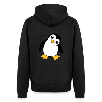 Pingouin Bébé Mignon Petit Drôle Enfant Oiseau Amour - Veste à capuche bio Premium Unisexe - noir - Dos - Nico (187cm)